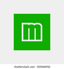 Letter M vector, logo. Useful as branding symbol, corporate identity, alphabet element, square app icon, clip art and illustration.