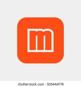Letter M vector, logo. Useful as branding symbol, corporate identity, alphabet element, square app icon, clip art and illustration.