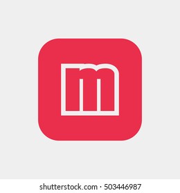 Letter M vector, logo. Useful as branding symbol, corporate identity, alphabet element, square app icon, clip art and illustration.