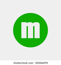 Letter M vector, logo. Useful as branding symbol, corporate identity, alphabet element, circle app icon, clip art and illustration.