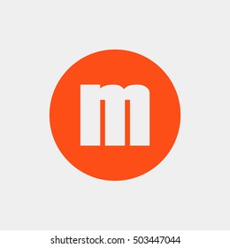 Letter M vector, logo. Useful as branding symbol, corporate identity, alphabet element, circle app icon, clip art and illustration.