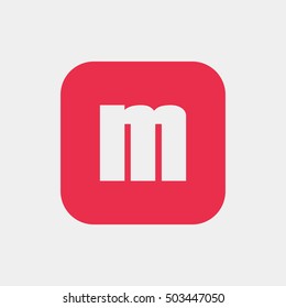 Letter M vector, logo. Useful as branding symbol, corporate identity, alphabet element, square app icon, clip art and illustration.