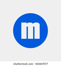 Letter M vector, logo. Useful as branding symbol, corporate identity, alphabet element, circle app icon, clip art and illustration.