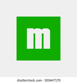 Letter M vector, logo. Useful as branding symbol, corporate identity, alphabet element, square app icon, clip art and illustration.