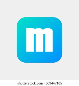 Letter M vector, logo. Useful as branding symbol, corporate identity, alphabet element, square app icon, clip art and illustration.