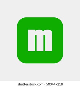Letter M vector, logo. Useful as branding symbol, corporate identity, alphabet element, square app icon, clip art and illustration.