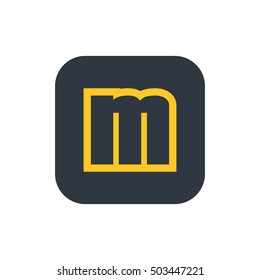 Letter M vector, logo. Useful as branding symbol, corporate identity, alphabet element, square app icon, clip art and illustration.