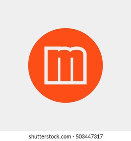 Letter M vector, logo. Useful as branding symbol, corporate identity, alphabet element, circle app icon, clip art and illustration.