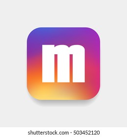Letter M vector, logo. Useful as branding symbol, corporate identity, alphabet element, square app icon, clip art and illustration.