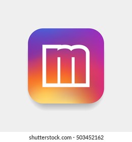 Letter M vector, logo. Useful as branding symbol, corporate identity, alphabet element, square app icon, clip art and illustration.