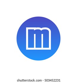 Letter M vector, logo. Useful as branding symbol, corporate identity, alphabet element, circle app icon, clip art and illustration.