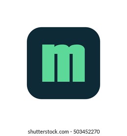Letter M vector, logo. Useful as branding symbol, corporate identity, alphabet element, square app icon, clip art and illustration.