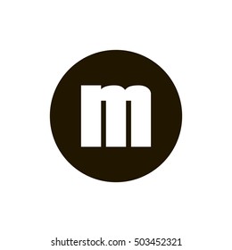 Letter M vector, logo. Useful as branding symbol, corporate identity, alphabet element, circle app icon, clip art and illustration.