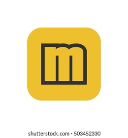 Letter M vector, logo. Useful as branding symbol, corporate identity, alphabet element, square app icon, clip art and illustration.