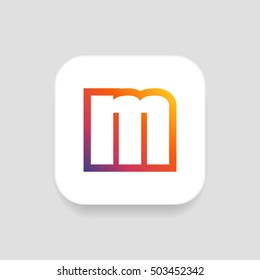 Letter M vector, logo. Useful as branding symbol, corporate identity, alphabet element, square app icon, clip art and illustration.