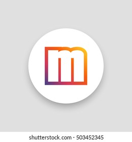 Letter M vector, logo. Useful as branding symbol, corporate identity, alphabet element, circle app icon, clip art and illustration.