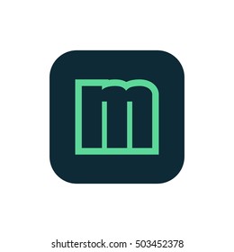 Letter M vector, logo. Useful as branding symbol, corporate identity, alphabet element, square app icon, clip art and illustration.