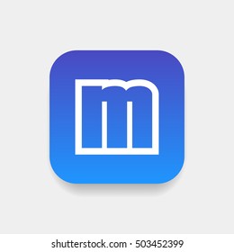 Letter M vector, logo. Useful as branding symbol, corporate identity, alphabet element, square app icon, clip art and illustration.