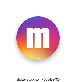 Letter M vector, logo. Useful as branding symbol, corporate identity, alphabet element, circle app icon, clip art and illustration.