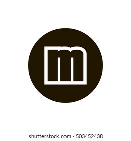 Letter M vector, logo. Useful as branding symbol, corporate identity, alphabet element, circle app icon, clip art and illustration.