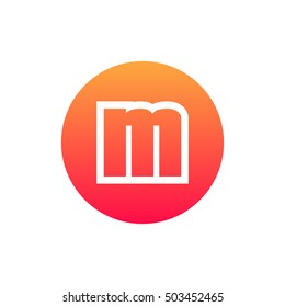 Letter M vector, logo. Useful as branding symbol, corporate identity, alphabet element, circle app icon, clip art and illustration.