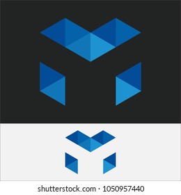 Letter M Vector Origami Logo icon. Colorful Abstract Design template element logo icon
