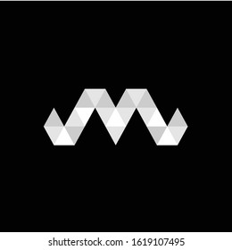 Letter M Vector Origami Logo icon. Colorful Abstract Design template element logo icon