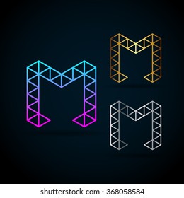 Letter M Vector Origami Logo with sample text for your company