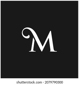 letter M vector template logo design, serif font