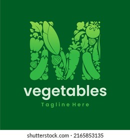 Letter M Vegetables Logo, Vektorgrafik