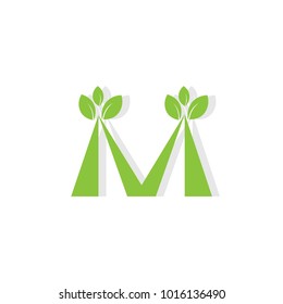 Letter M for vegetarian logotype