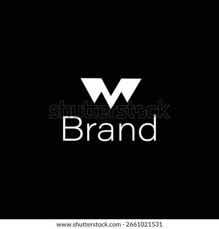 Letter M or VM Bat Bird logo with black background.