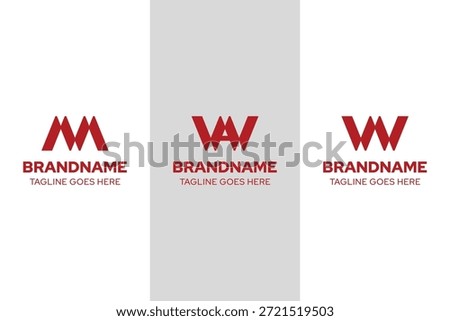 Letter M VM W AW Dynamic Modern Logo, symbolizing motion, energy, and bold modern identity