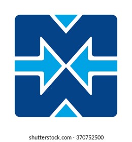 Letter M And W With Arrow Logo Vector.