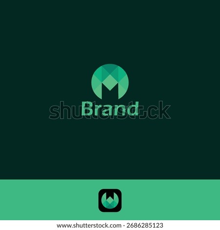 Letter M or W Bat Bird Circled Monogram with two backgrounds.