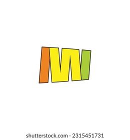 Letter M and W combination geometric symbol simple logo vector