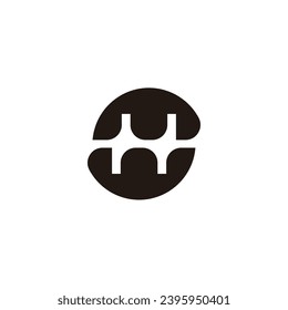 Buchstabe m w Kurve, geometrisches Blattsymbol, einfacher Logo, Vektorgrafik
