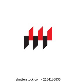 letter M and W fold simple symbol logo vector