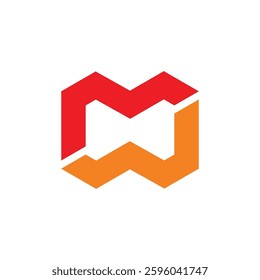 Letter M Letter W Hexagon Shape Logo Template