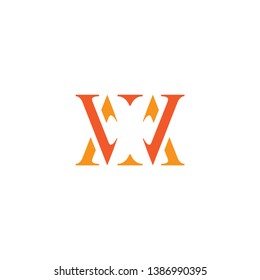 letter M W icon logo design concept