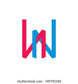 letter m w linked logo vector