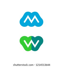 Letter M and W logo.