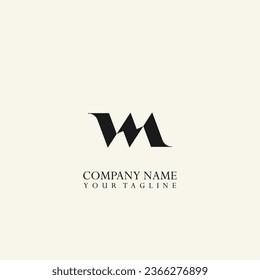 Concepto de diseño del logotipo de letra M W. Elegante plantilla de logotipo vectorial.