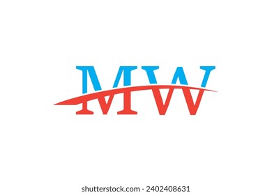 Letter M and W logo design vector illustration showcases a creative and harmonious fusion of the letters M and W in a sophisticated logo design. 