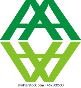 letter m and a and w logo design