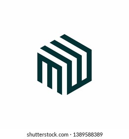 letter m w logo template vector