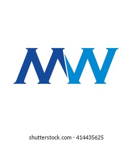 letter M and W logo vector.