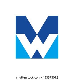 letter M and W logo vector.