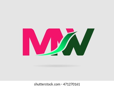 Letter M and W logo vector

