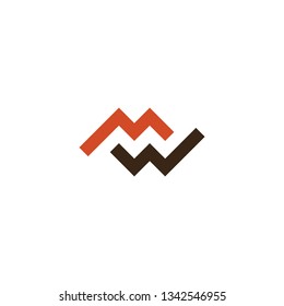 letter m and w logotype geometric mw logo 